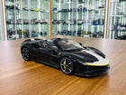 Bburago Ferrari SF90 Spider Signature Series 1/18 Black Diecast Model Car - detailed collector display model