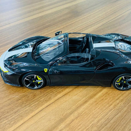 Bburago Ferrari SF90 Spider Signature Series 1/18 Black Diecast Model Car - detailed die-cast style model