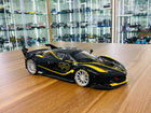 Bburago Signature Series Ferrari FXX K #44 1/18 Diecast Model Car Black/Yellow - detailed collector display model