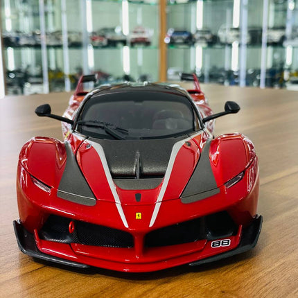 Bburago 1/18 Ferrari FXX-K Red #88 Signature Series Diecast Model Car - studio product photo of the scale model