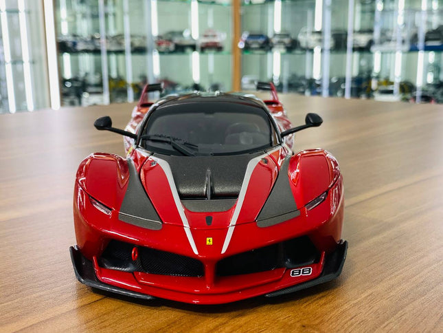 Bburago 1/18 Ferrari FXX-K Red #88 Signature Series Diecast Model Car - studio product photo of the scale model