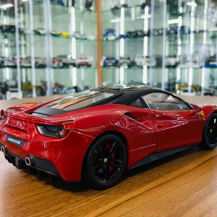 Bburago 1/18 Ferrari 488 GTB Red Signature Series Diecast Model - fine detailed model replica