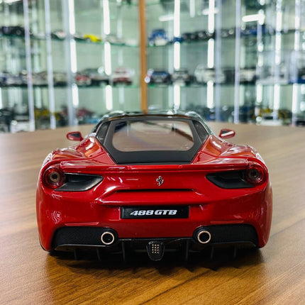 Bburago 1/18 Ferrari 488 GTB Red Signature Series Diecast Model - premium collector scale model