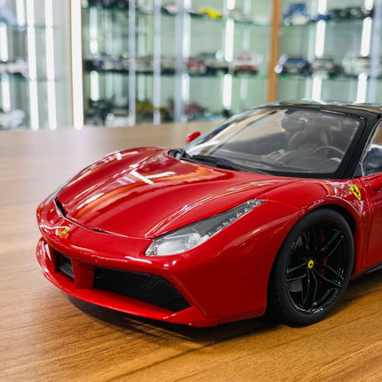 Bburago 1/18 Ferrari 488 GTB Red Signature Series Diecast Model - detailed die-cast style model