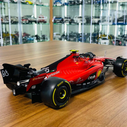 1/18 Metal Diecast Bburago Ferrari SF-23 C. Sainz #55 Matt Red - premium collector scale model