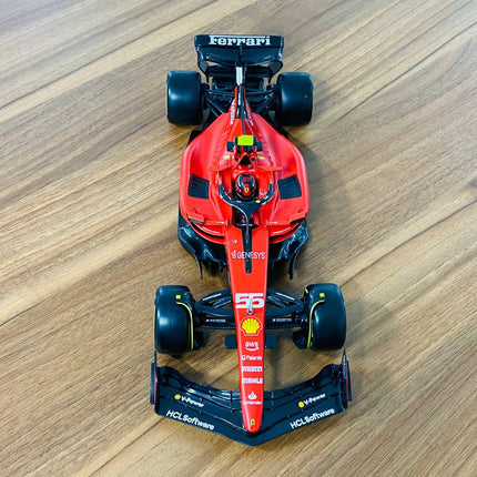 1/18 Metal Diecast Bburago Ferrari SF-23 C. Sainz #55 Matt Red - scale model for display