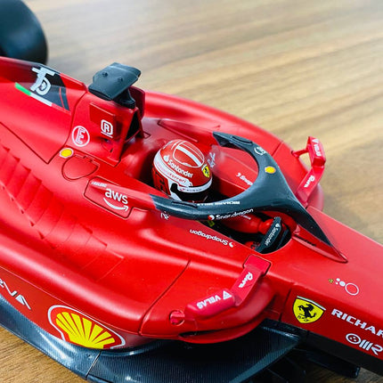 Bburago Ferrari F1-75 C. Leclerc #16 1:18 Matt Red Diecast Model Car - collector edition scale model