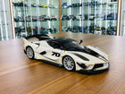 Bburago Ferrari FXX K #70 1/18 Diecast Model Car White - detailed collector display model