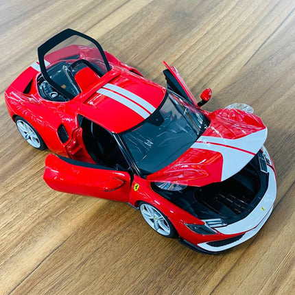 Bburago 1/18 Ferrari 296 GTB Assetto Fiorano Red White Diecast Model - premium collector scale model