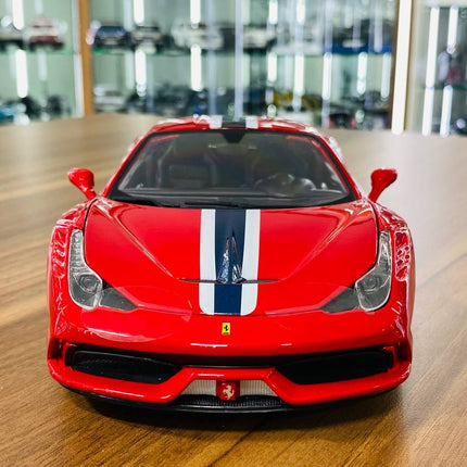 Bburago Ferrari 458 Speciale 1/18 Red Diecast Model Car - studio product photo of the scale model