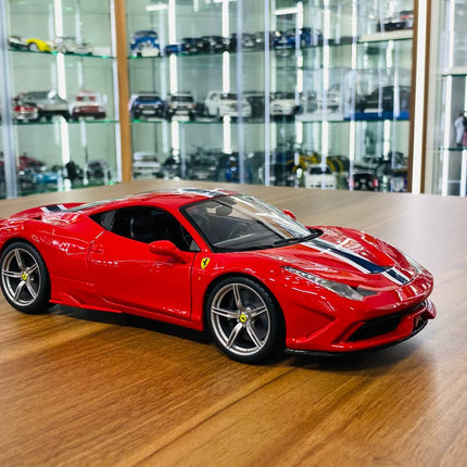 Bburago Ferrari 458 Speciale 1/18 Red Diecast Model Car - detailed collector display model