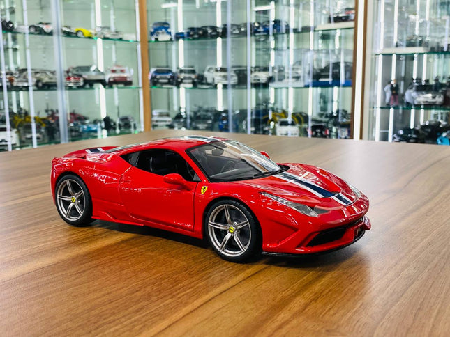 Bburago Ferrari 458 Speciale 1/18 Red Diecast Model Car - detailed collector display model
