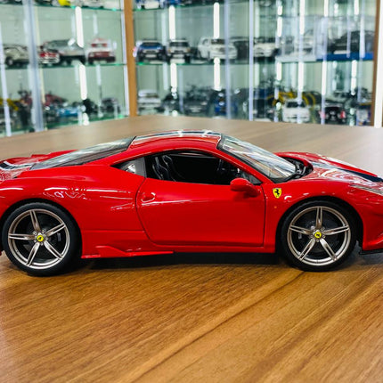 Bburago Ferrari 458 Speciale 1/18 Red Diecast Model Car - detailed die-cast style model