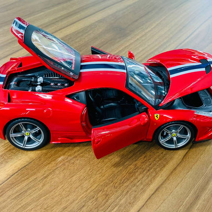Bburago Ferrari 458 Speciale 1/18 Red Diecast Model Car - collectible scale model car