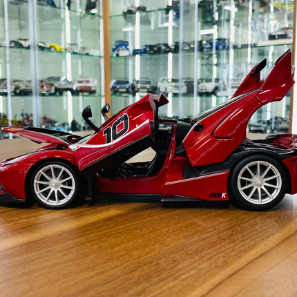 Bburago 1/18 Ferrari FXX K #10 Diecast Model Car Red Silver - showroom-quality model replica