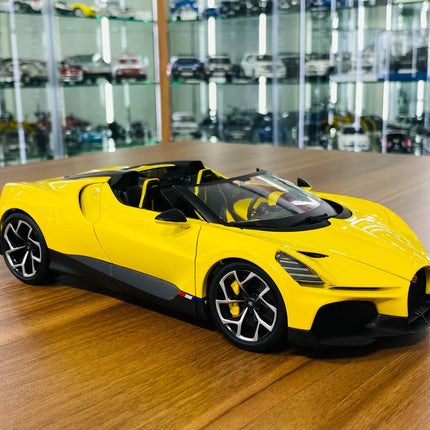 Bburago Bugatti Mistral 1:18 Yellow Diecast Model Car - detailed collector display model