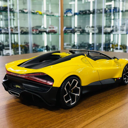 Bburago Bugatti Mistral 1:18 Yellow Diecast Model Car - premium collector scale model