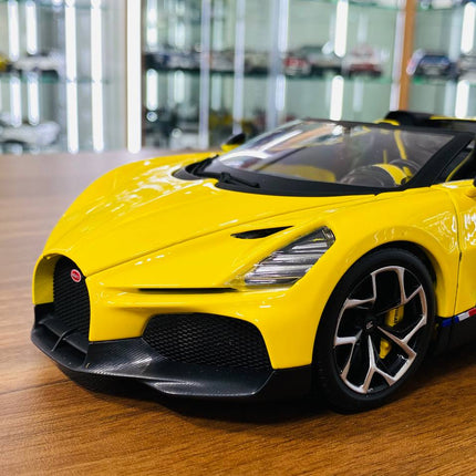Bburago Bugatti Mistral 1:18 Yellow Diecast Model Car - detailed die-cast style model