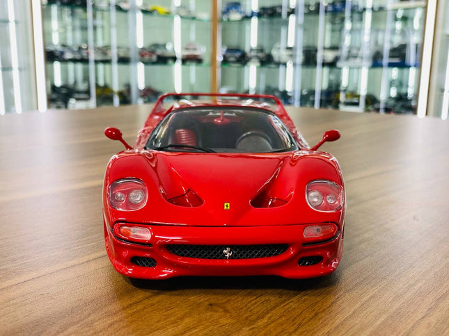Bburago 1/18 Ferrari F50 Red Diecast Model Car - studio product photo of the scale model
