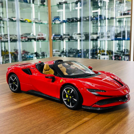 Bburago Ferrari SF90 Spider 1/18 Red Diecast Model Car - detailed collector display model
