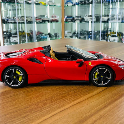 Bburago Ferrari SF90 Spider 1/18 Red Diecast Model Car - collectible scale model car