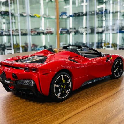 Bburago Ferrari SF90 Spider 1/18 Red Diecast Model Car - fine detailed model replica