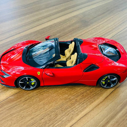 Bburago Ferrari SF90 Spider 1/18 Red Diecast Model Car - premium collector scale model