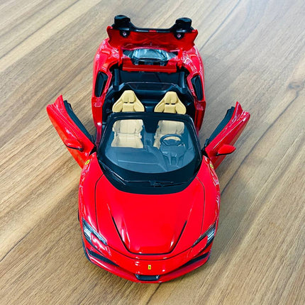 Bburago Ferrari SF90 Spider 1/18 Red Diecast Model Car - collector edition scale model