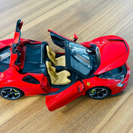 Bburago Ferrari SF90 Spider 1/18 Red Diecast Model Car - showroom-quality model replica