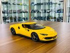 Bburago 1/18 Ferrari 296 GTB Yellow Diecast Model Car - detailed collector display model