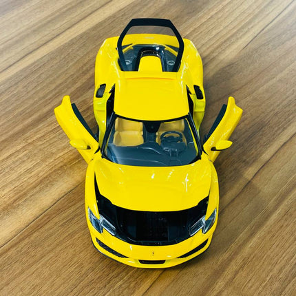 Bburago 1/18 Ferrari 296 GTB Yellow Diecast Model Car - detailed die-cast style model
