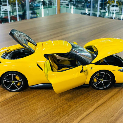 Bburago 1/18 Ferrari 296 GTB Yellow Diecast Model Car - collector edition scale model