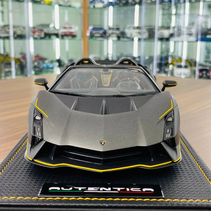 MR Collection Lamborghini AUTENTICA 1/18 Resin Model Grigio Titans - collectible scale model car