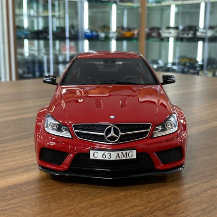 GT Spirit 1/18 Mercedes-Benz AMG C63 Black Series Red Resin Model - studio product photo of the scale model