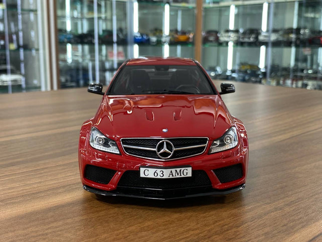 GT Spirit 1/18 Mercedes-Benz AMG C63 Black Series Red Resin Model - studio product photo of the scale model