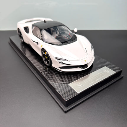 Vehicle Art SF90 White 1:18 Resin Model Car - scale model for display