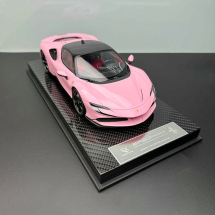 Vehicle Art SF90 Pink Limited Edition 1:18 Resin Model Car - fine detailed model replica