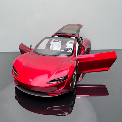 YX Car Model Tesla Roadster Red 1:18 Diecast Model Car - fine detailed model replica