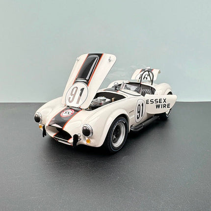 YX Car Model Shelby Cobra 427 S/C White No. 91 1:18 Diecast Model Car - fine detailed model replica