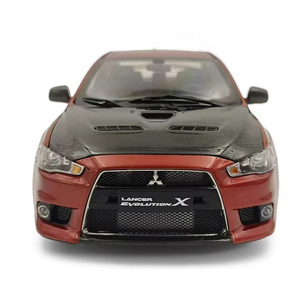 VIAT MODEL Mitsubishi Lancer Evolution X TE37 Carbon Cover 1:18 Diecast Model Car - scale model for display