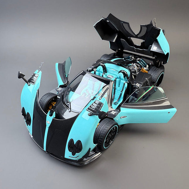 Almost Real Pagani Zonda Uno Turquoise Blue 1:18 Diecast Model Car - detailed collector display model