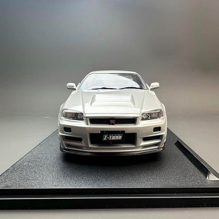 Solido Nissan GT-R R34 Z-Tune Silver 1:18 Diecast Model Car - fine detailed model replica