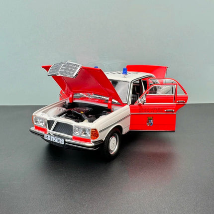 Norev Mercedes-Benz 200 W123 Emergency Ambulance 1984 1:18 Diecast Model Car - premium collector scale model