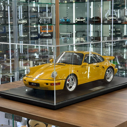 GT Spirit Porsche 911 (964) Turbo S 1994 1:8 Resin Model Yellow - studio product photo of the scale model