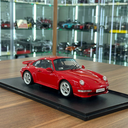 Solido Porsche 911 993 Carrera RS 1997 1:18 Red Diecast Model - detailed collector display model