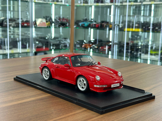 Solido Porsche 911 993 Carrera RS 1997 1:18 Red Diecast Model - detailed collector display model