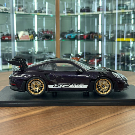 Solido Porsche 911 (992) GT3 RS 2024 1/18 Diecast Model Car Purple - collectible scale model car