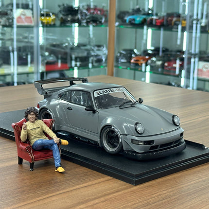 Solido Porsche RWB 2024 1:18 Nardo Grey Diecast Model Car Figure Included - detailed collector display model