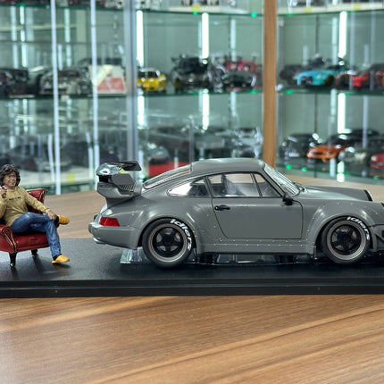 Solido Porsche RWB 2024 1:18 Nardo Grey Diecast Model Car Figure Included - fine detailed model replica