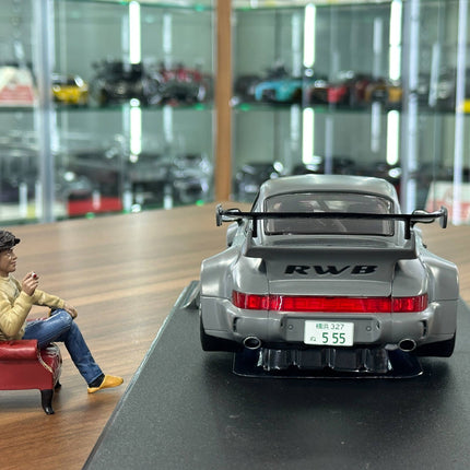 Solido Porsche RWB 2024 1:18 Nardo Grey Diecast Model Car Figure Included - collector edition scale model